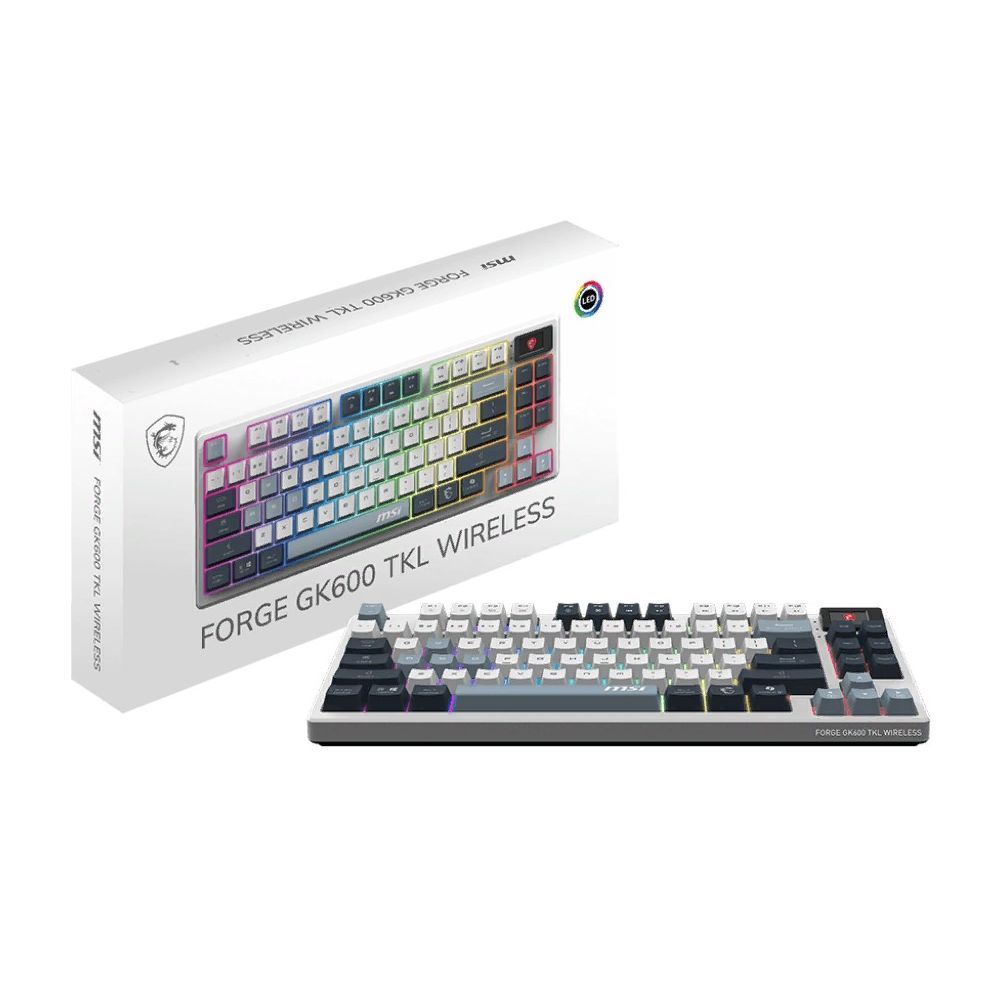 Клавиатура MSI Forge GK600 механическая белый/синий USB беспроводная BT/Radio Multimedia for gamer L