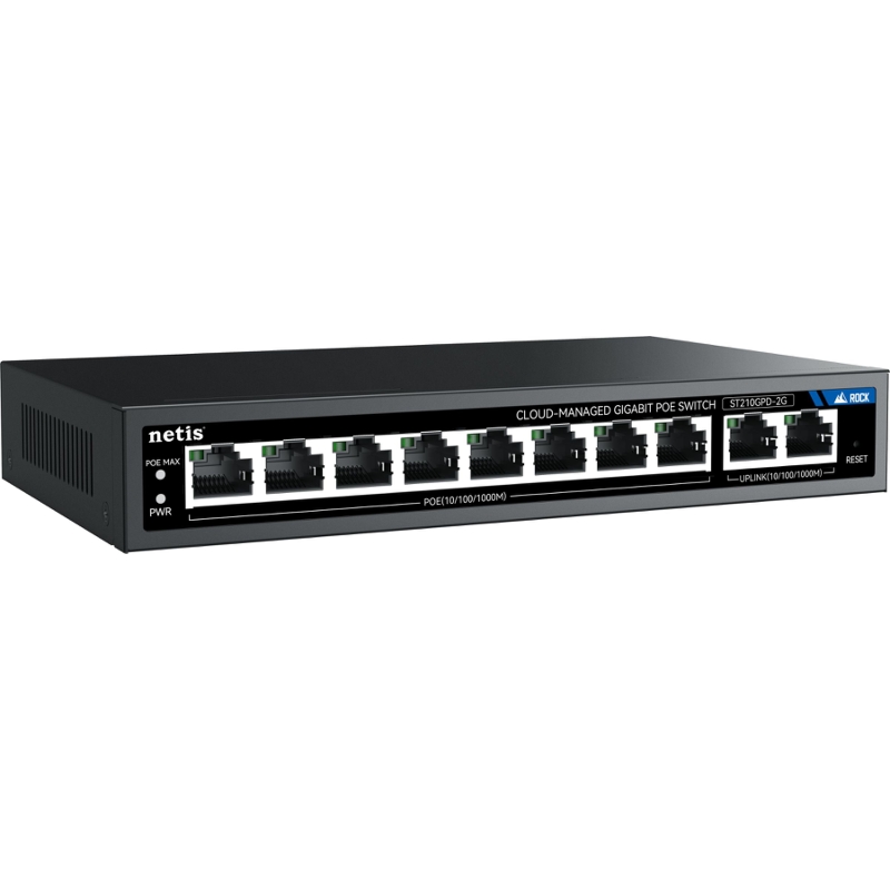 Коммутатор Netis ST210GPD-2G (L2) 10x1Гбит/с 8PoE 117W настраиваемый