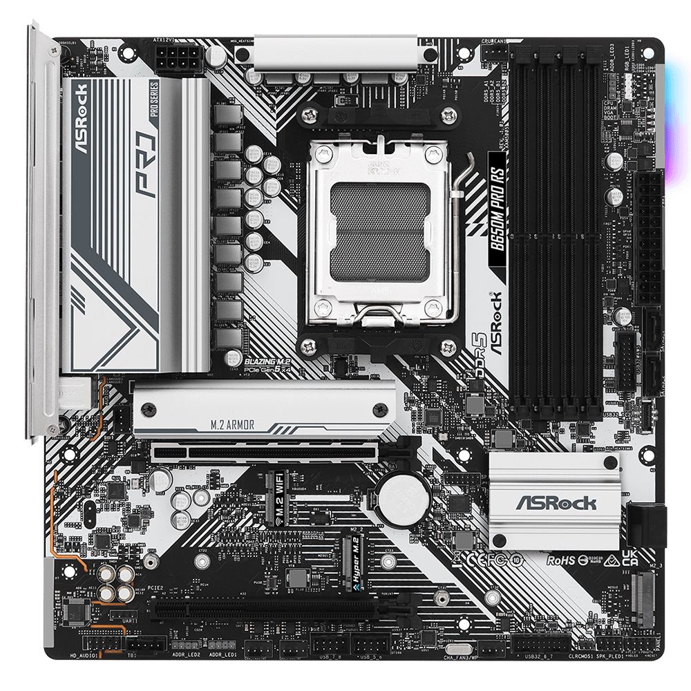 Материнская плата Asrock B650M PRO RS Socket AM5 AMD B650 4xDDR5 mATX AC`97 8ch(7.1) 2.5Gg RAID+HDMI