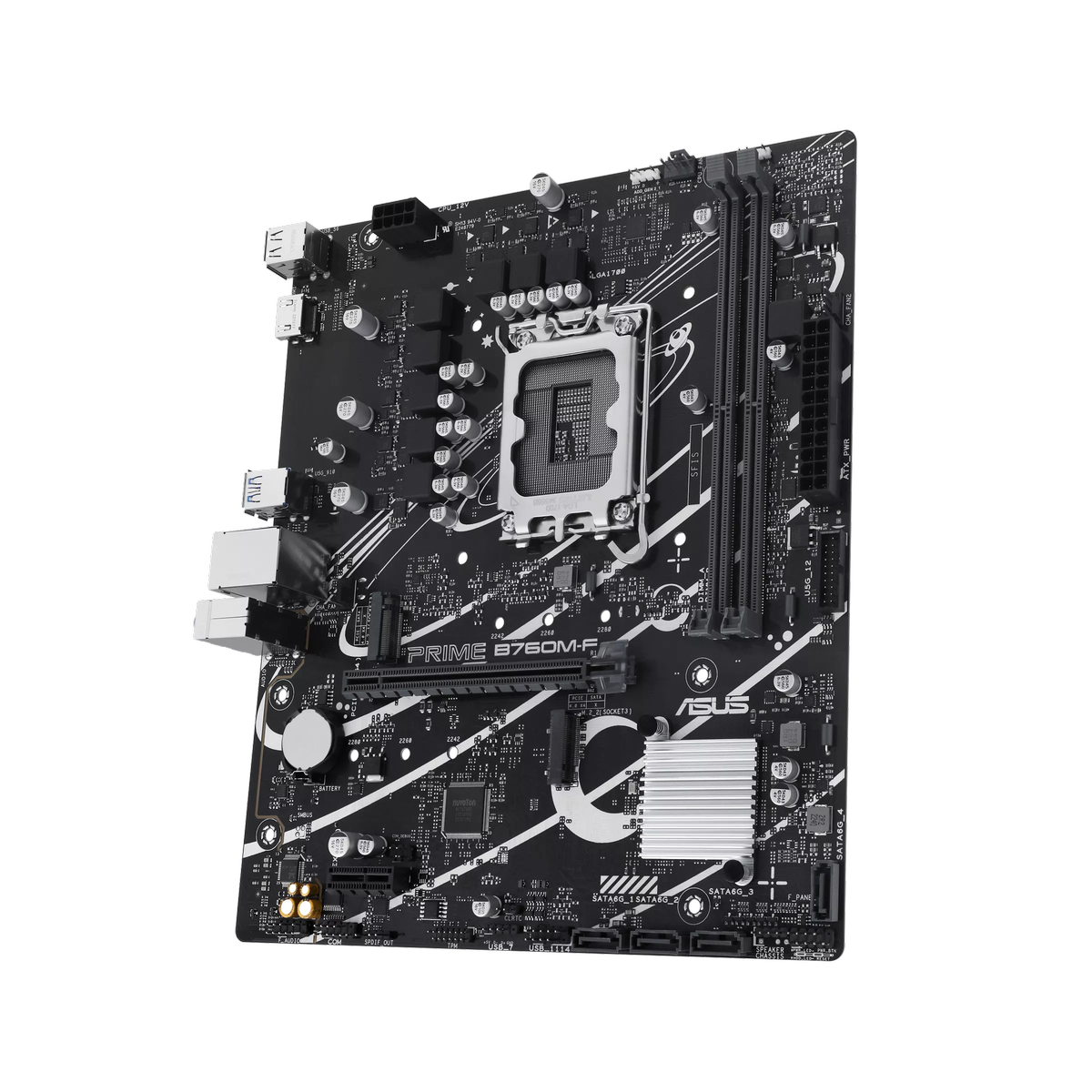 Материнская плата ASUS PRIME B760M-F, LGA1700, B760, 2*DDR5, 4*SATA, 2*M.2, 4*USB 3.2, 2*USB 2.0, 1*