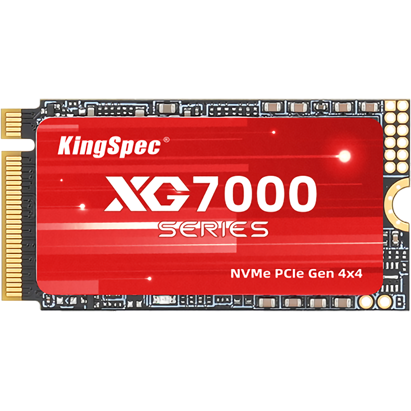 Твердотельный накопитель/ Kingspec SSD XG7000 2242, 1024GB, M.2(22x42mm), NVMe, PCIe 4.0 x4, 3D NAND, R/W 7200/6600MB/s, IOPs н.д./н.д., TBW 600, DWPD 0.54 (3 года)
