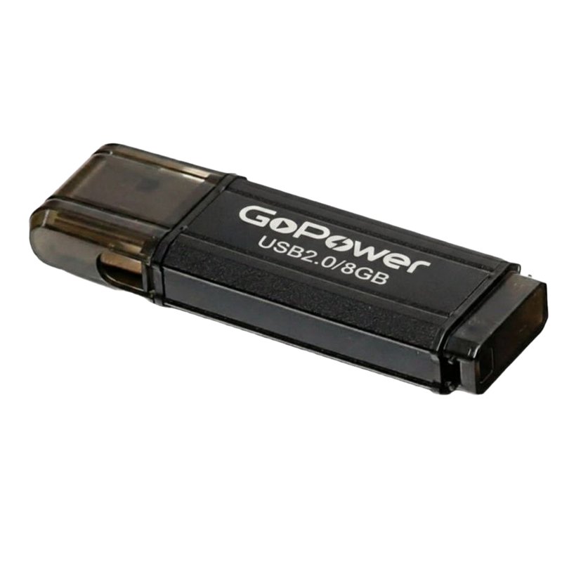Флеш-накопитель GoPower HIT 8GB USB2.0 металл черный