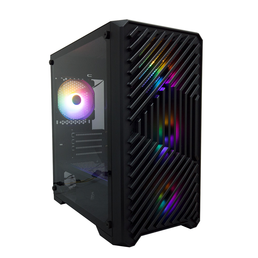 1STPLAYER TRILOBITE T5 Black / mATX, TG / 4x120mm LED fans inc. / T5-BK-4F1