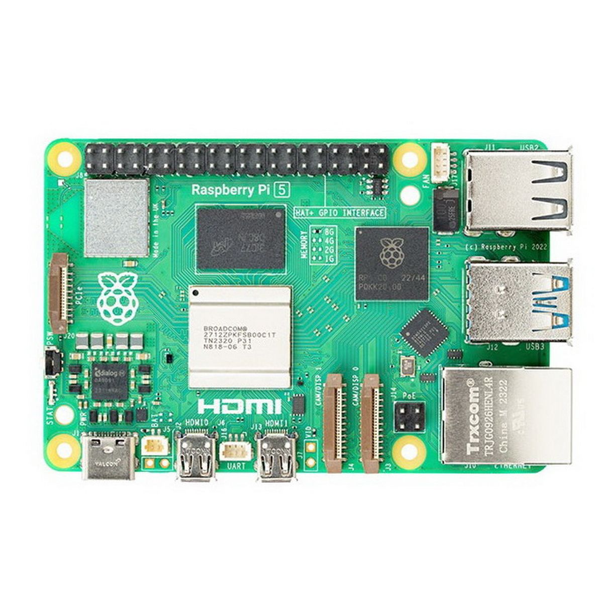 Одноплатный компьютер Raspberry Pi 5 4GB RAM Retail, (RA770) Broadcom BCM2712 Quad core Cortex-A76 6