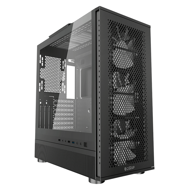 Корпус PCCooler ME200 MESH BK, Mesh Full Tower, Black, TG, SPCC, 3x120mm ARGB E-ATX, ATX, mATX, mITX