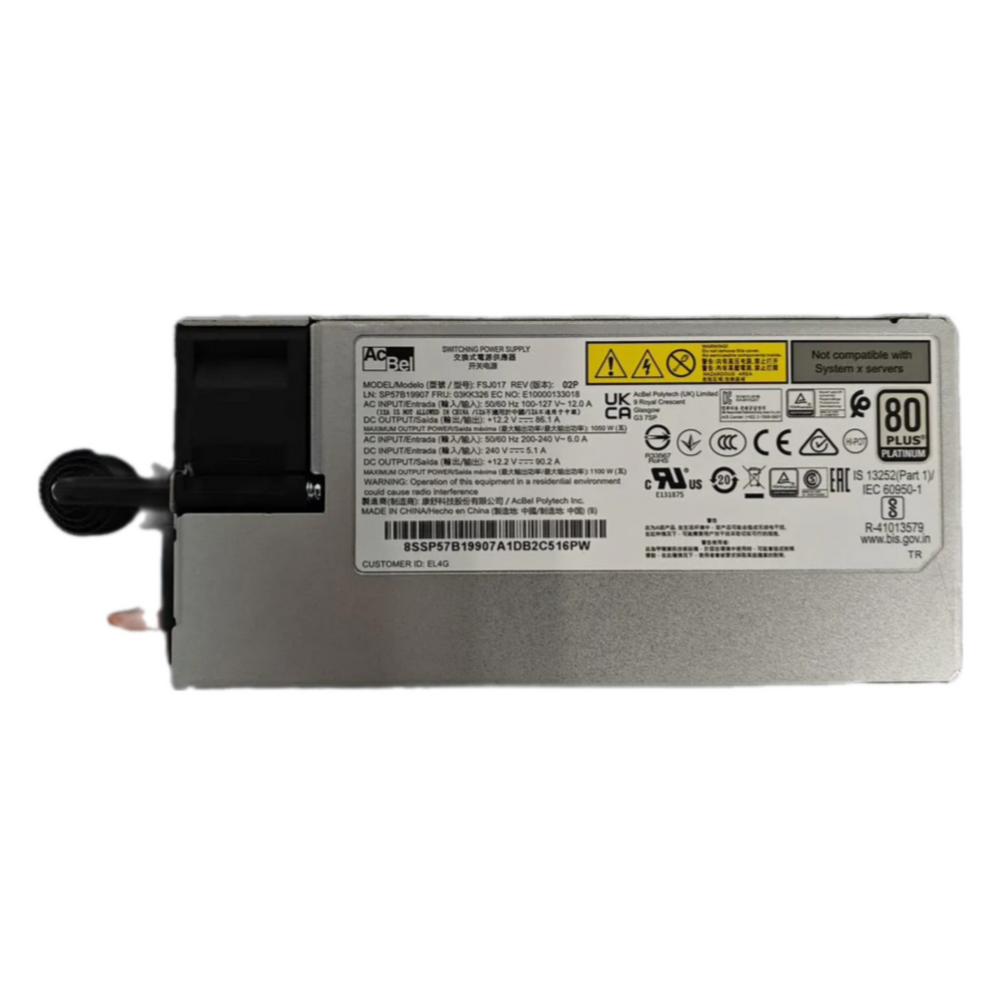 Блок питания серверный Lenovo ThinkSystem 1100W 230V/115V Platinum Hot-Swap Gen2 Power Supply v3