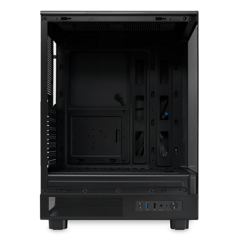 Корпус HSPD F510, Panoramic Mid Tower, Black, TG, 0.5 SPCC, no fans ATX, mATX, mITX 180/280/160mm 1x