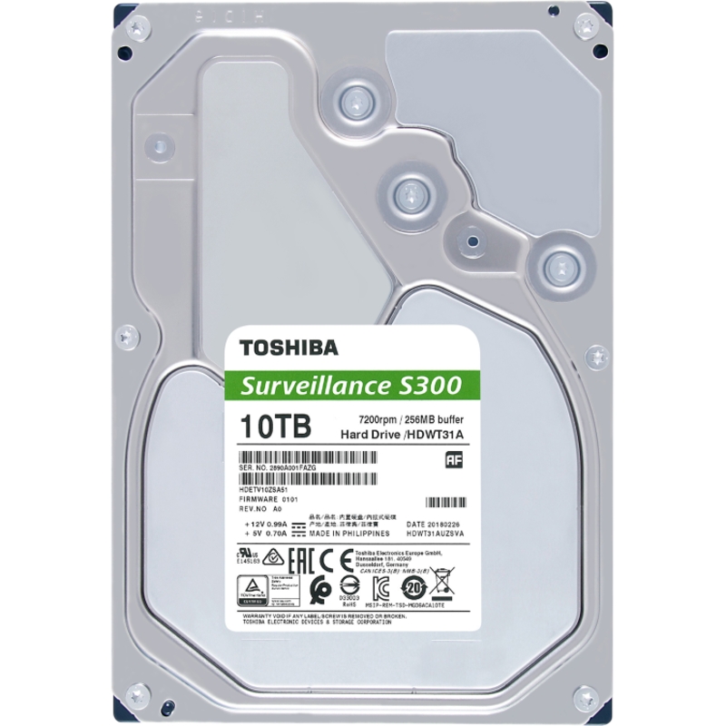 Жесткий диск Toshiba SATA-III 10TB MD10ADA10TV Surveillance S300 Pro (7200rpm) 512Mb 3.5"