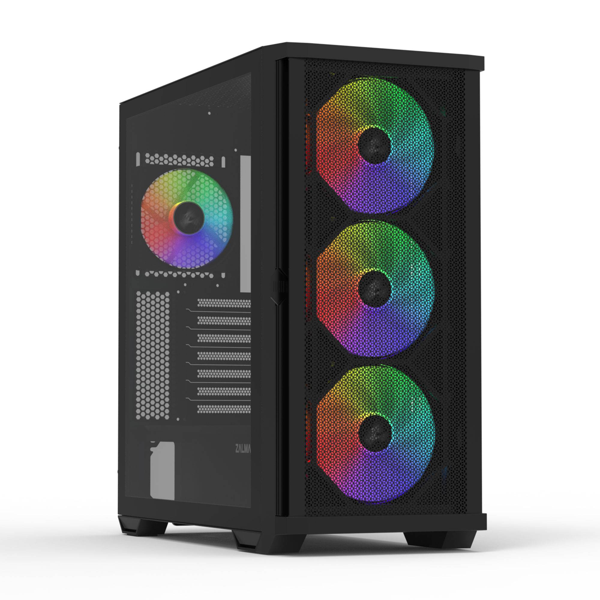 Корпус ZALMAN Z10 PLUS, ATX, BLACK, WINDOW, 2x3.5", 2x2.5", 2xUSB3.0, 1xUSB 3.1 Type-C, FRONT 3x140m