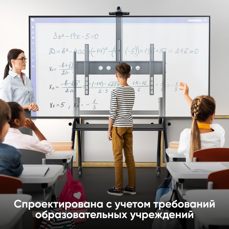 Стойка для телевизора Onkron TS2080 черный 60"-120" макс.150кг напольный мобильный