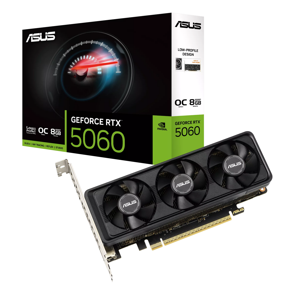 Видеокарта Asus PCI-E 5.0 RTX5060-O8G-LP-BRK NVIDIA GeForce RTX 5060 8Gb 128bit GDDR7 2550/28000 HDM