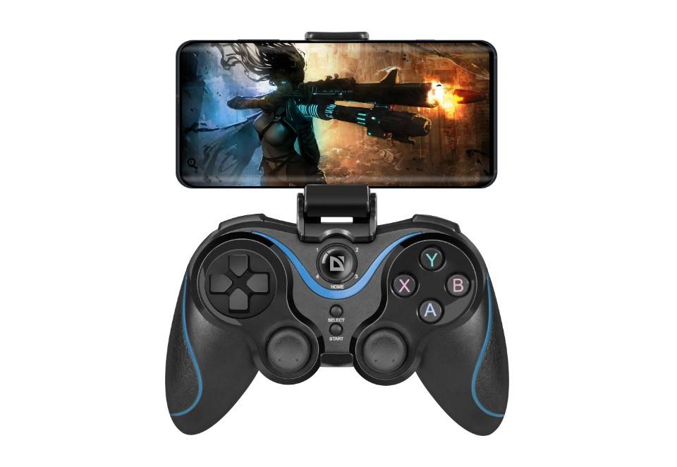 Геймпад Defender Blaster черный Bluetooth Беспроводной виброотдача (в компл.:держатель для смартфона