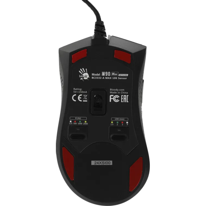 Мышь A4Tech Bloody W90 Max черный оптическая 10000dpi USB 7but (W90 MAX ( STONE BLACK))