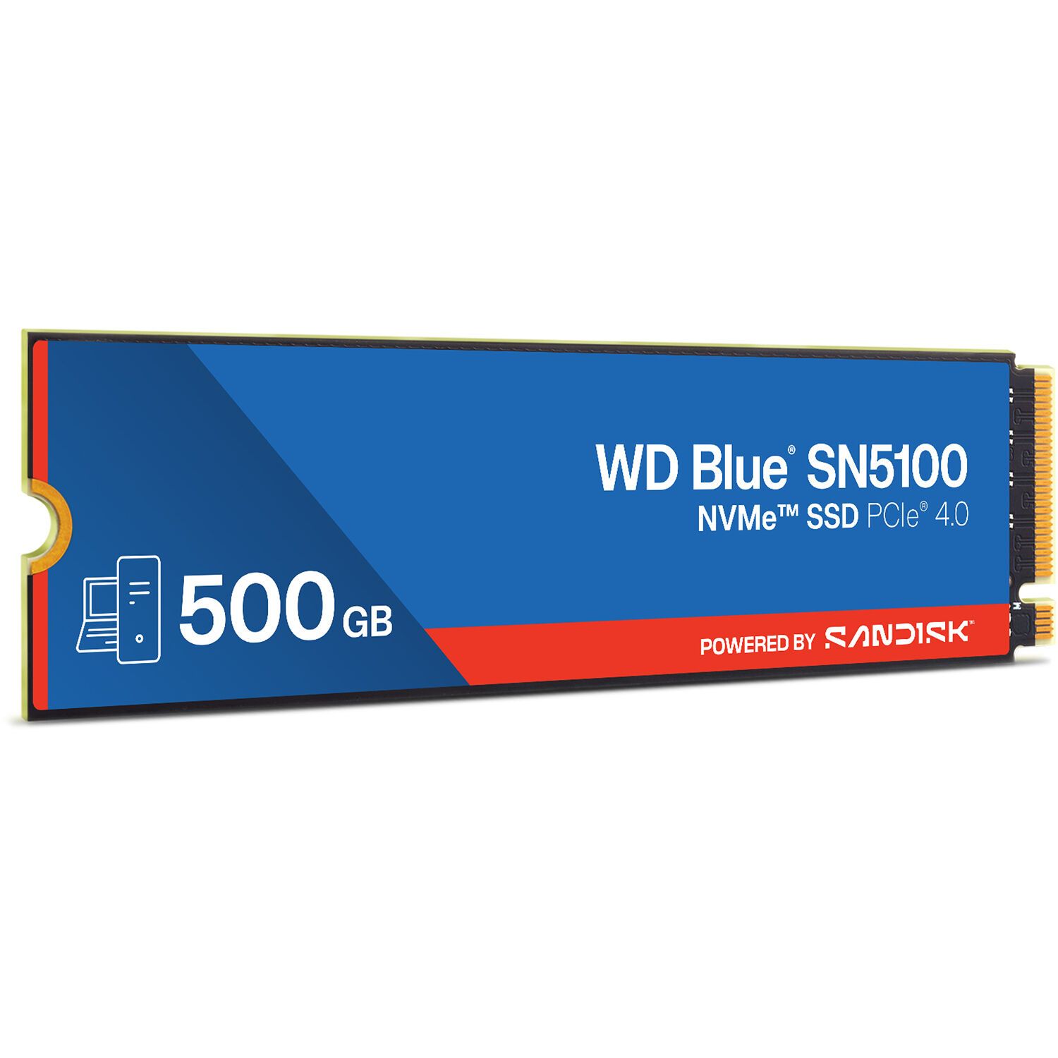 Твердотельный диск 500GB WD Blue SN5100, NVMe, M.2 2280, PCI-E 4x4 [R/W - 6600/5600 MB/s]