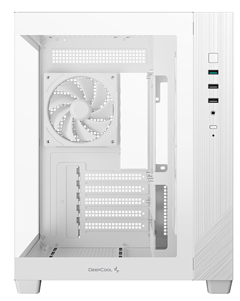 корпус Deepcool CG330 3F WH без БП, боковое окно (панорама), 3x120mm ARGB PWM вентилятора, белый, mA