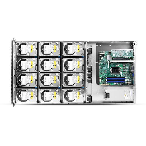 Корпус Chenbro RM14500H01*13640 1U,12BAY HDD,W/REAR WINDOW+MINI SAS CABLE,SINGLE(CHENBRO,SR/SK),REV.