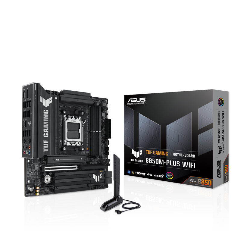 Материнская плата Asus TUF GAMING B850M-PLUS WIFI Socket AM5 AMD B850 4xDDR5 mATX AC`97 8ch(7.1) 2.5