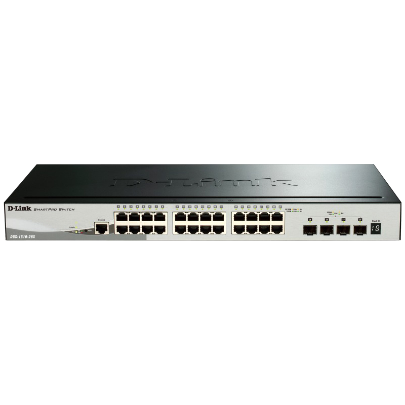 Коммутатор D-Link PROJ Настраиваемый L2+ стекируемый коммутатор, 24x1000Base-T, 4x10GBase-X SFP+, CL