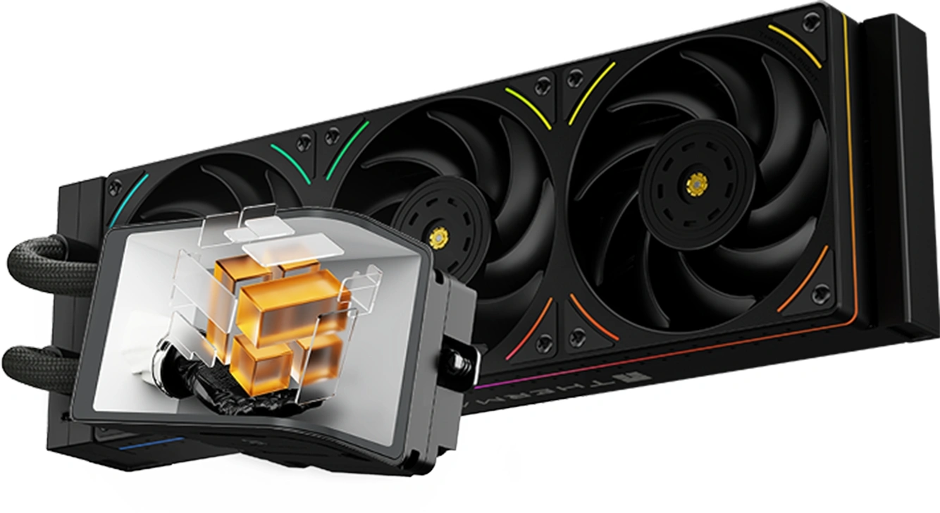 Система водяного охлаждения Thermalright Wonder Vision 360 UB ARGB Soc-AM5/AM4/1200/1700/1851 черный 4-pin 27dB Al LCD Ret (W-VISION-UB-360-BL-ARGB)