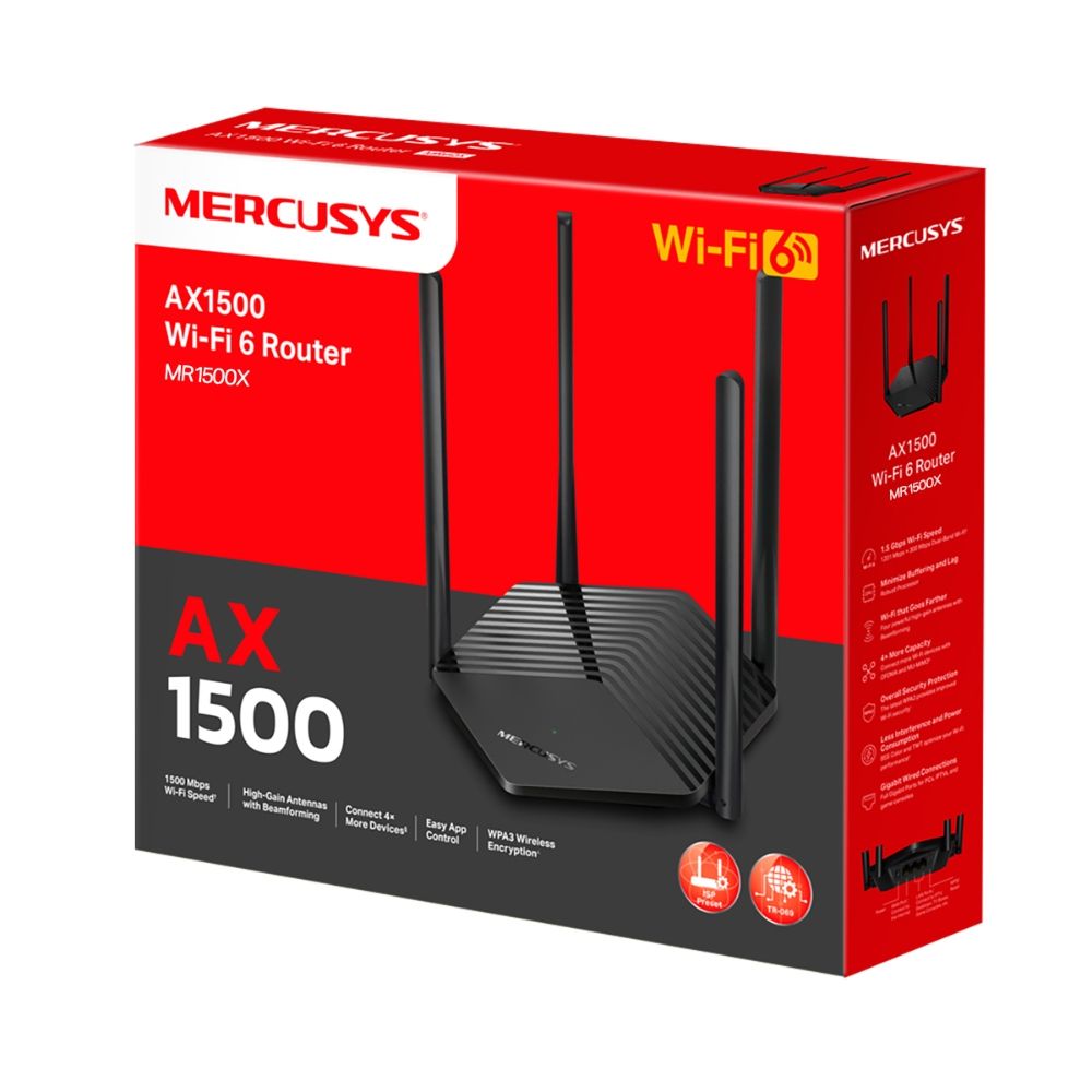 Маршрутизатор Mercusys MR1500X Двухдиапазонный Wi‑Fi роутер AX1500