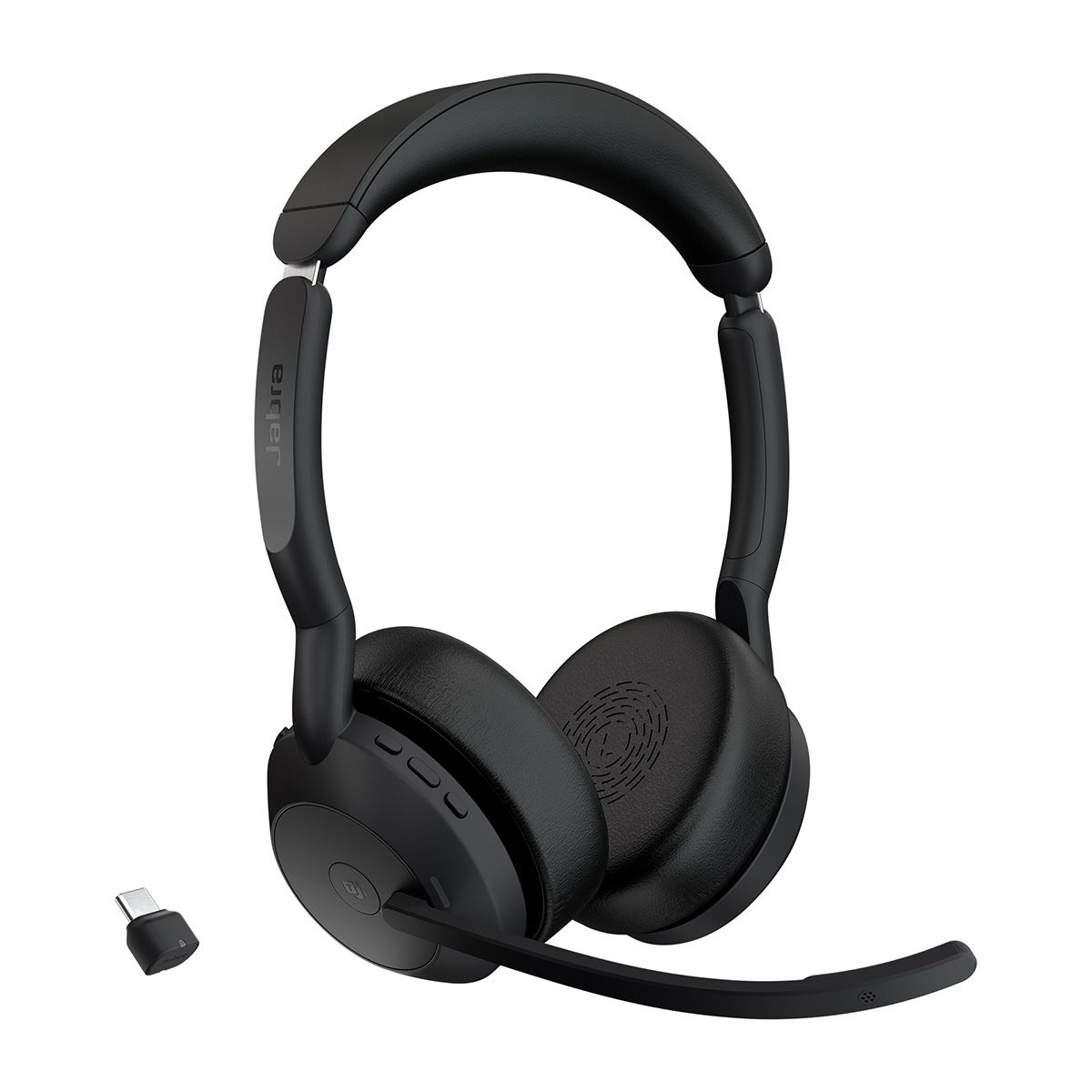 Наушники с микрофоном Jabra Evolve2 55, Link380c MS Stereo черный накладные BT оголовье (25599-999-8