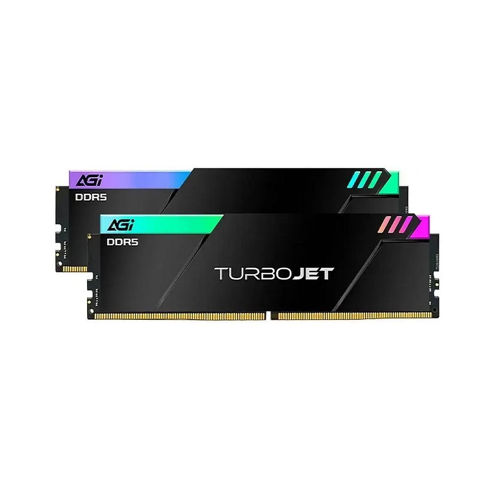 Модуль памяти AGI DDR5 6000MHz CL30 32GB Kit (16GBx2) OC UDIMM + HEAT SINK –Turbojet+RGB lightbar -C