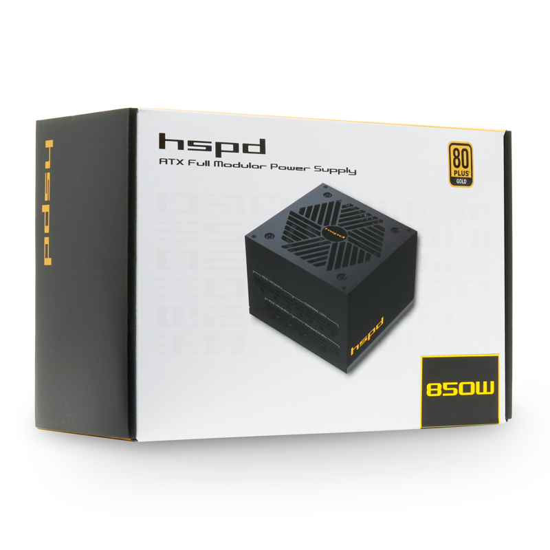 Блок питания HSPD, 850W 80+ Gold (ATX, 2.52, Full modular, 1x24(20+4)pin mesh 550mm, 1xCPU*2 8(4+4)p