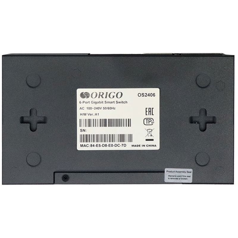 Коммутатор Origo OS2406 OS2406/A1A (L2) 6x1Гбит/с настраиваемый