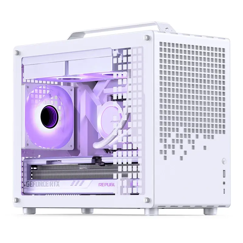 Корпус JONSBO Z20, Mini-Tower, TG, no fan, 1xUSB-A 3.2 + 1xUSB-C 3.2, mATX, mITX White