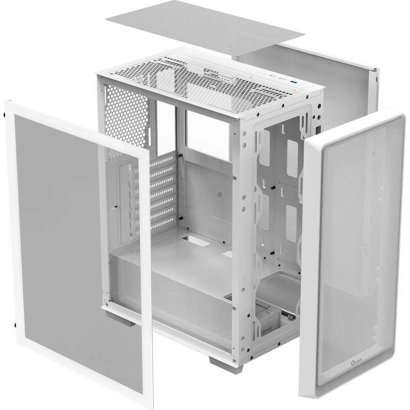 Корпус Ocypus Gamma C60 WH, Midi-Tower, TG, no fans, 1xUSB-A 3.0 + 2xUSB 2.0, ATX, mATX, mITX White