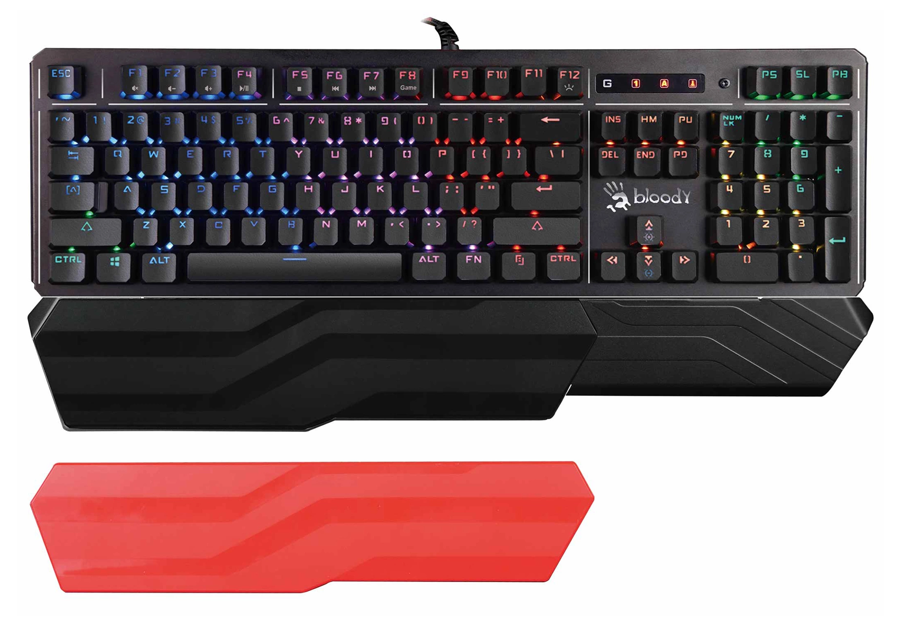 Клавиатура A4Tech Bloody B975 механическая черный USB Multimedia for gamer LED (подставка для запястий) (B975)