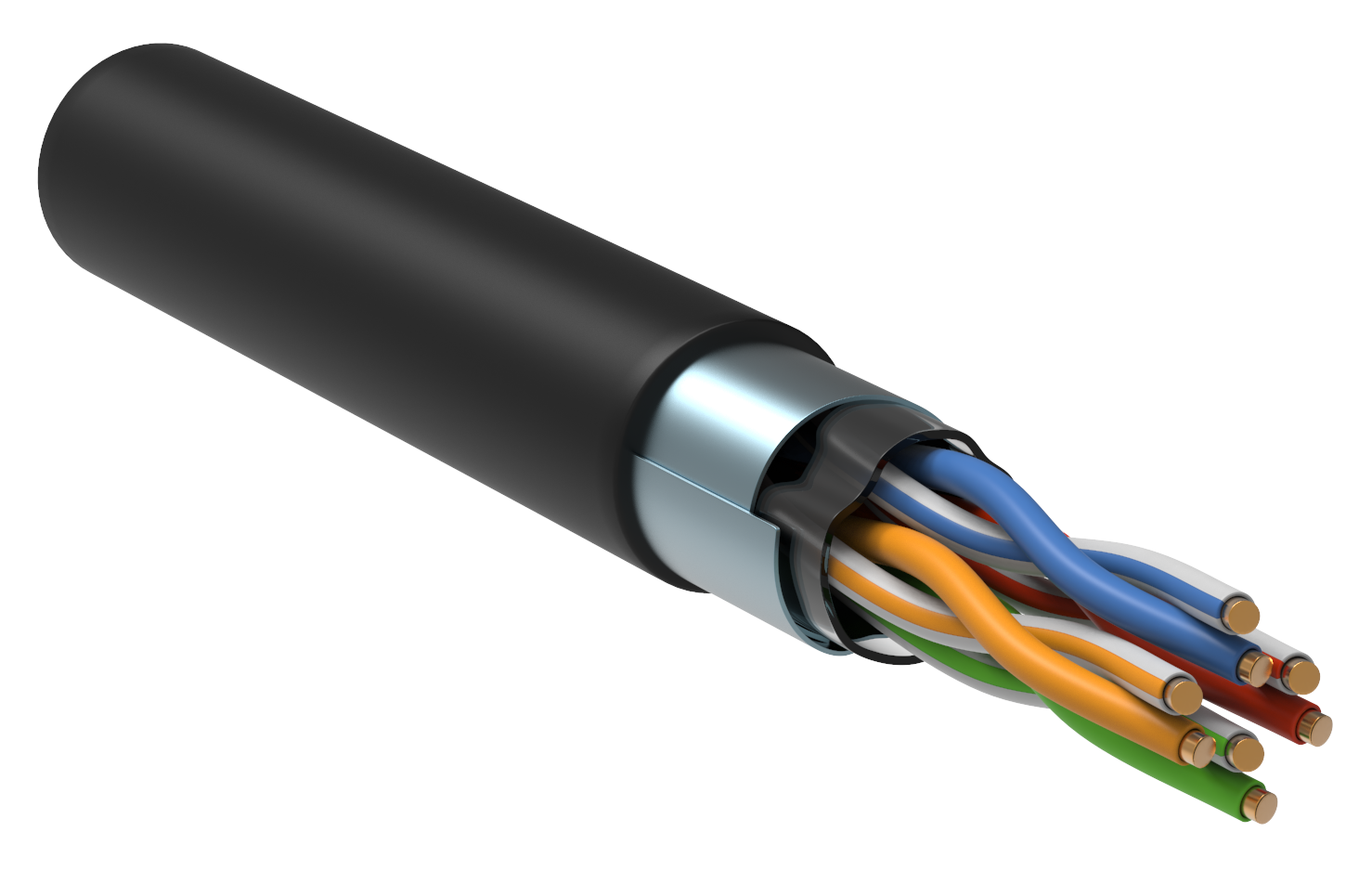 LAN-кабель ITK Витая пара F/UTP кат.5E 4х2х24AWG LDPE черный (305м)