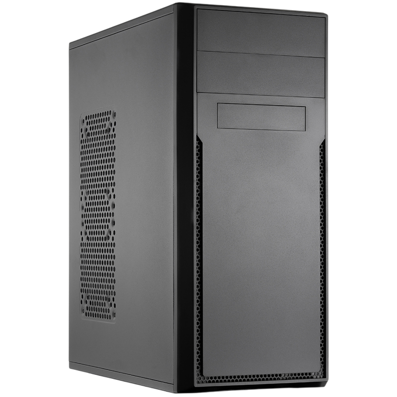 Корпус без блока питания Foxline FL-302, ATX, 2x5.25EXT, 1x3.5EXT, 4x3.5INT, 2xUSB2.0, HDA, w/o FAN,