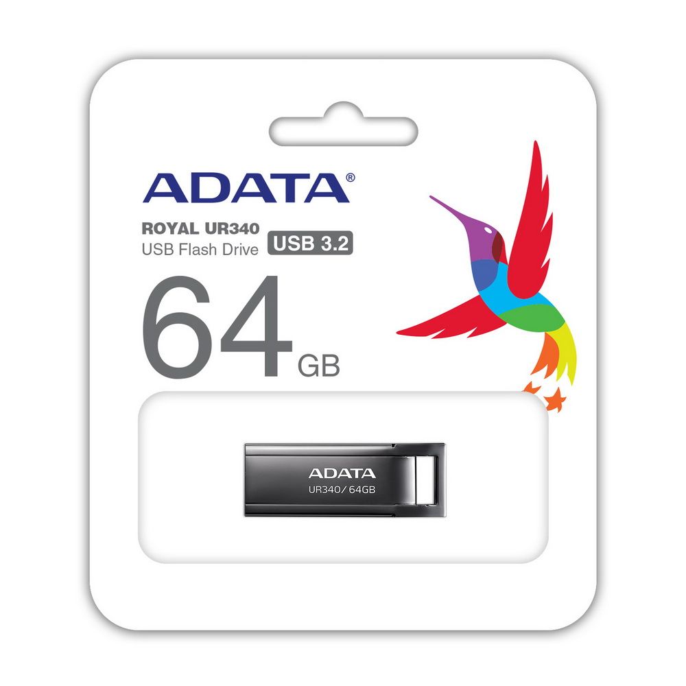 Флеш Диск A-Data 64Gb UR340 AROY-UR340-64GBK USB3.2 черный