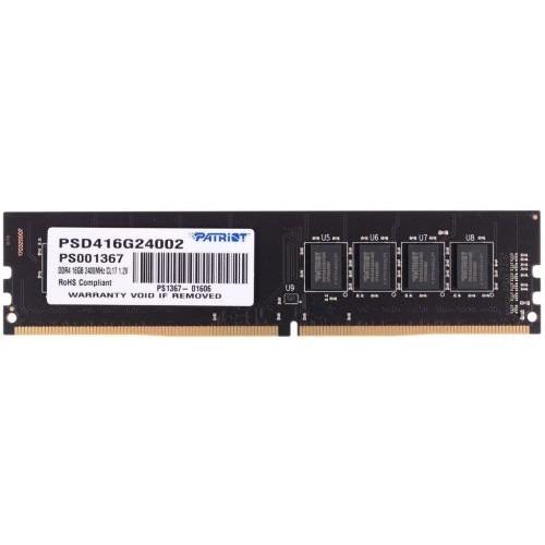 Память DDR4 16GB 2400MHz Patriot PSD416G24002 Signature RTL PC4-19200 CL17 DIMM 288-pin 1.2В dual ra