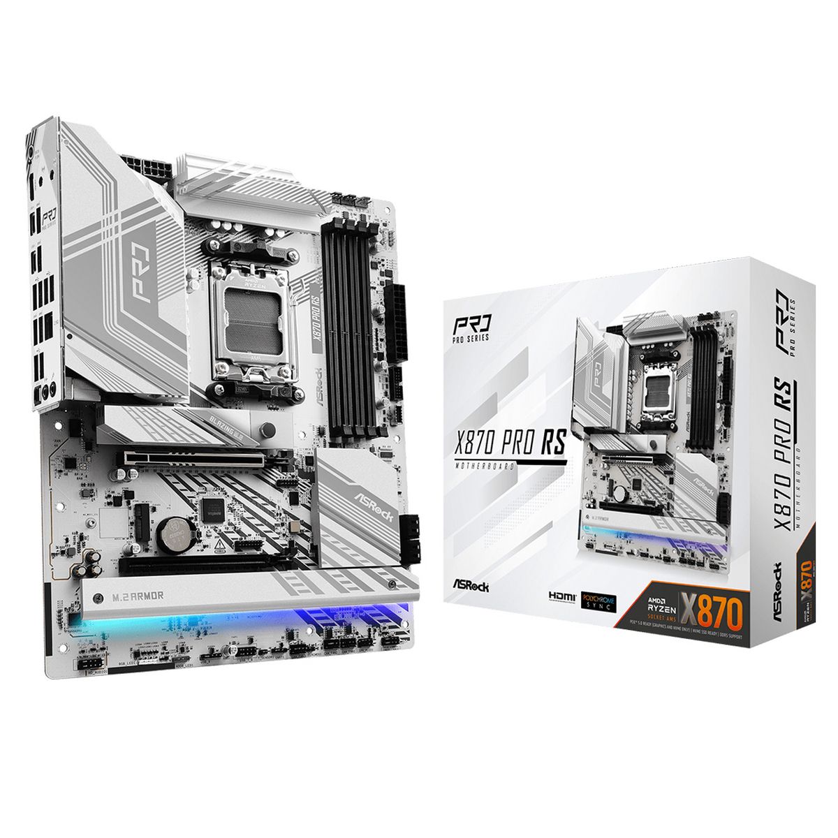 Материнская плата Asrock X870 PRO RS Socket AM5 AMD X870 4xDDR5 ATX AC`97 8ch(7.1) 2.5Gg RAID+HDMI