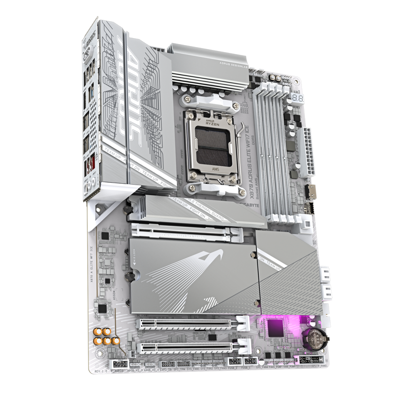 Материнская плата Gigabyte X870 A ELITE WF7 ICE Socket AM5 AMD X870 4xDDR5 ATX AC`97 8ch(7.1) 2.5Gg 