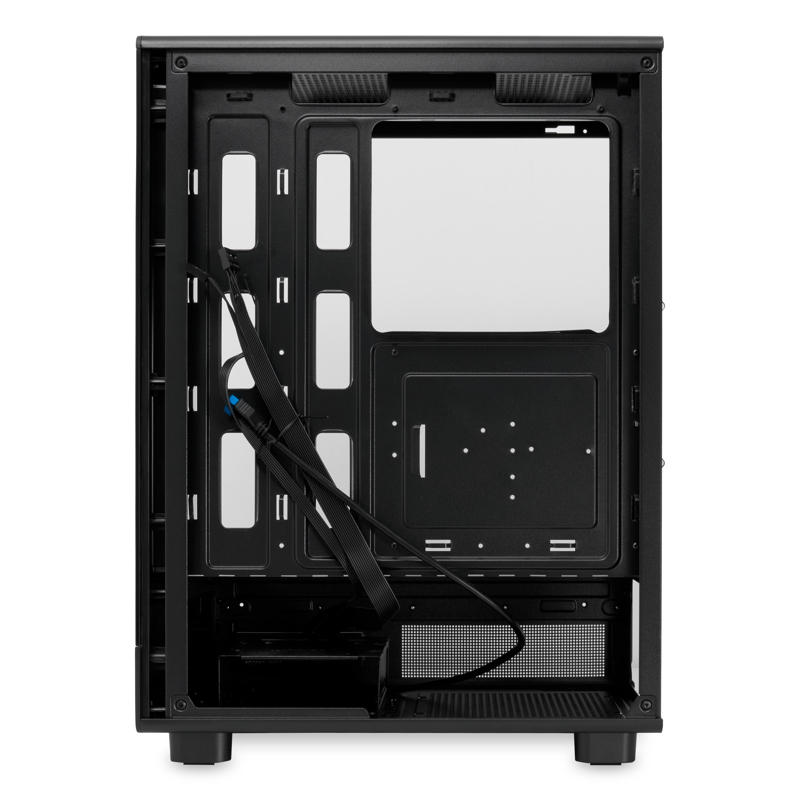Корпус HSPD F510, Panoramic Mid Tower, Black, TG, 0.5 SPCC, no fans ATX, mATX, mITX 180/280/160mm 1x