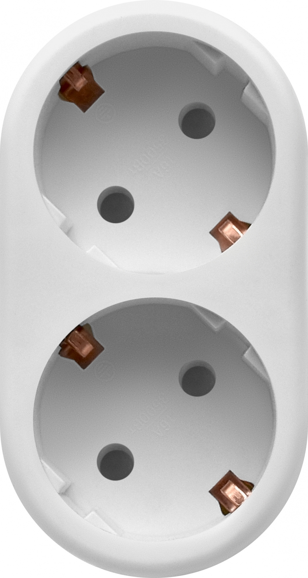 Адаптер-переходник Defender TA-03 (2 розетки) белый (пакет ПЭ)