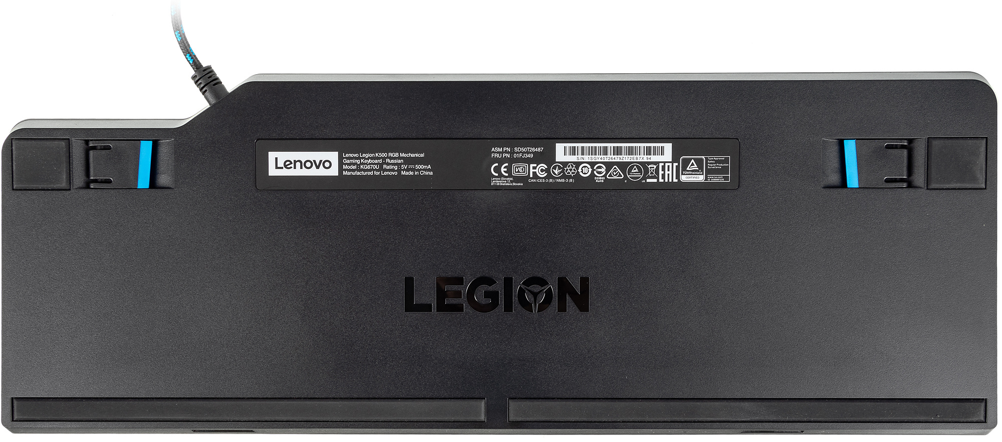 Клавиатура Lenovo Legion K500 RGB механическая черный USB Multimedia for gamer LED (подставка для за