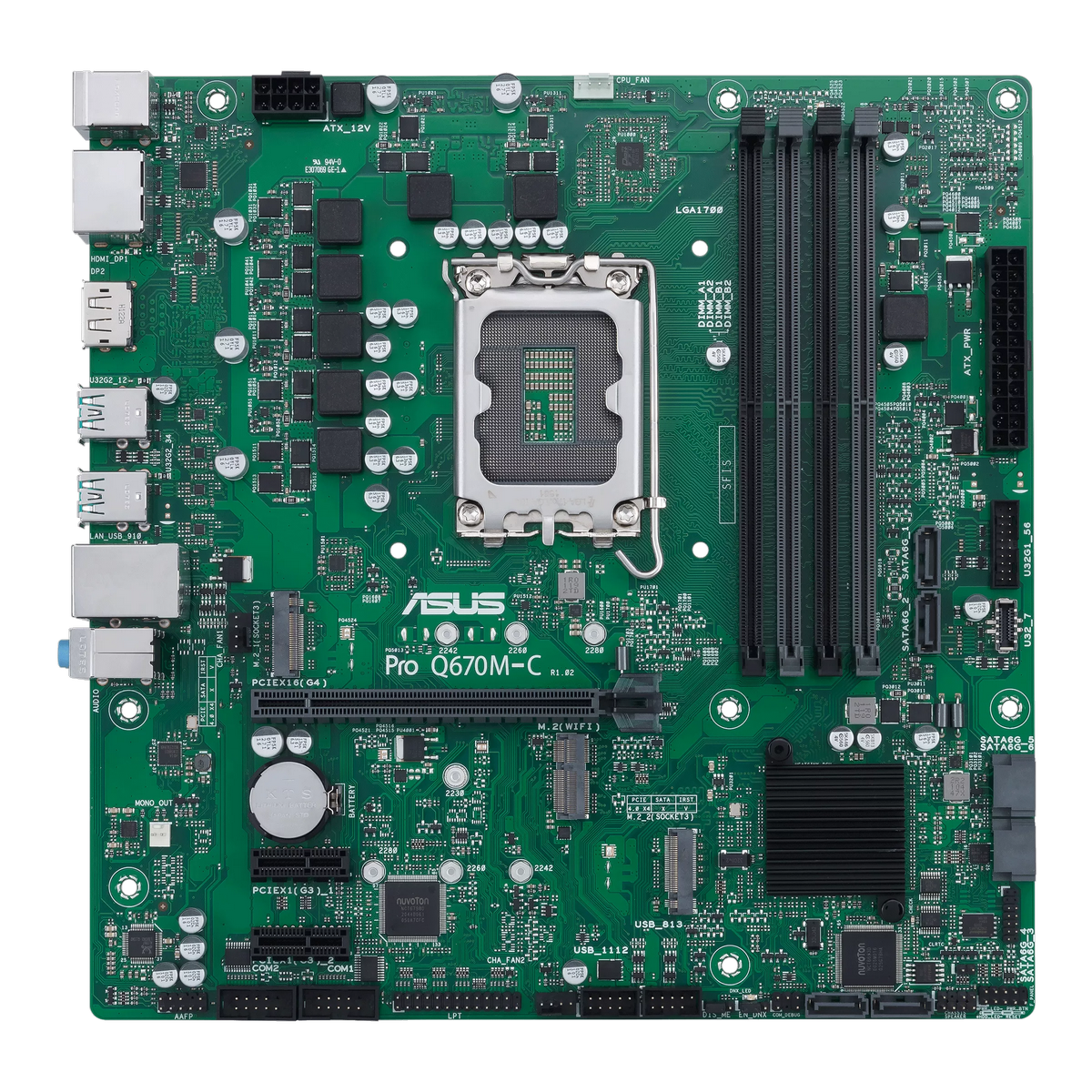 Материнская плата Asus PRO Q670M-C-CSM Soc-1700 Intel Q670 4xDDR5 mATX AC`97 8ch(7.1) GbLAN RAID+HDM