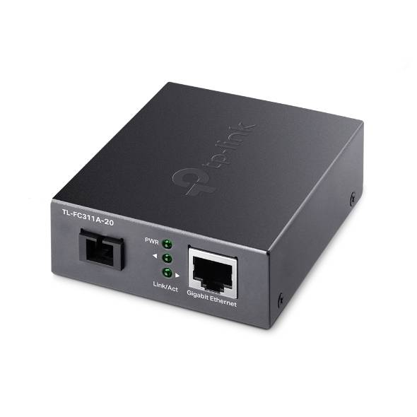 Медиаконвертер TP-LINK TL-FC311A-20 Гигабитный WDM, одномодовый оптоволоконный кабель 9/125 мкм, 1 о