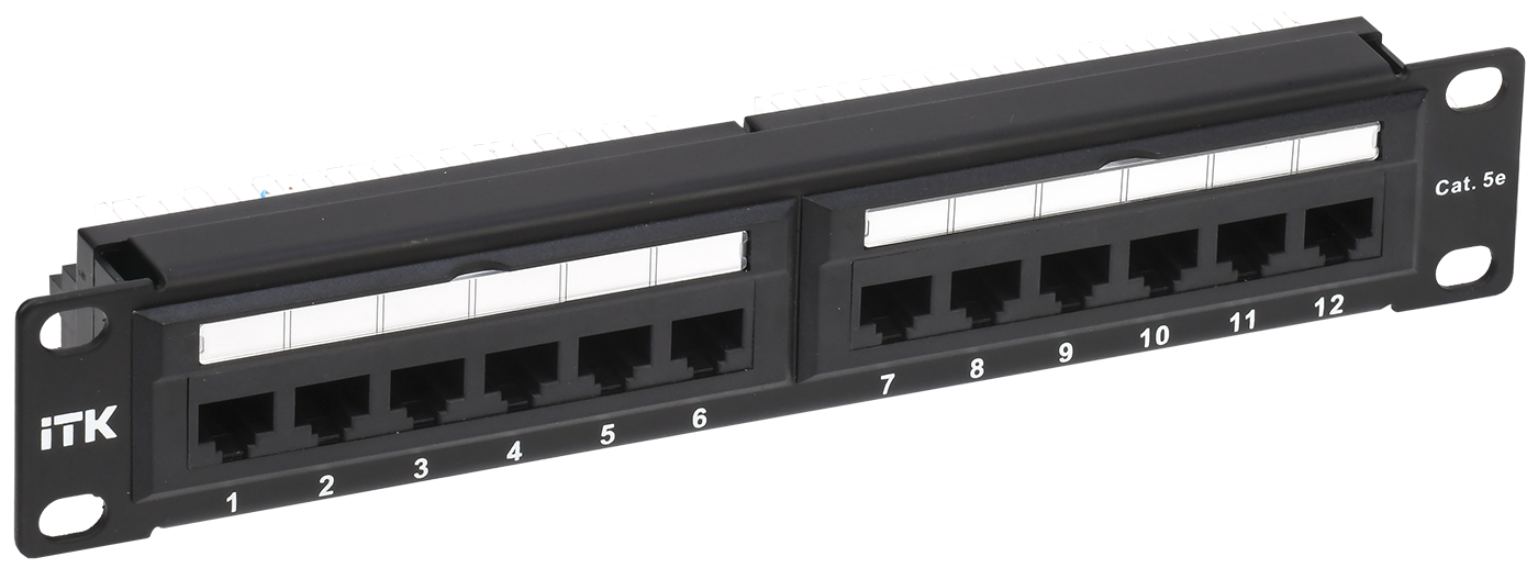 ITK 1U патч-панель кат.5E UTP 12 портов 10"" Dual IDC/ ITK PP12-1UC5EU-D05-10