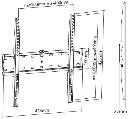 Кронштейн для телевизора Ultramounts UM813F черный 32"-55" макс.40кг настенный фиксированный