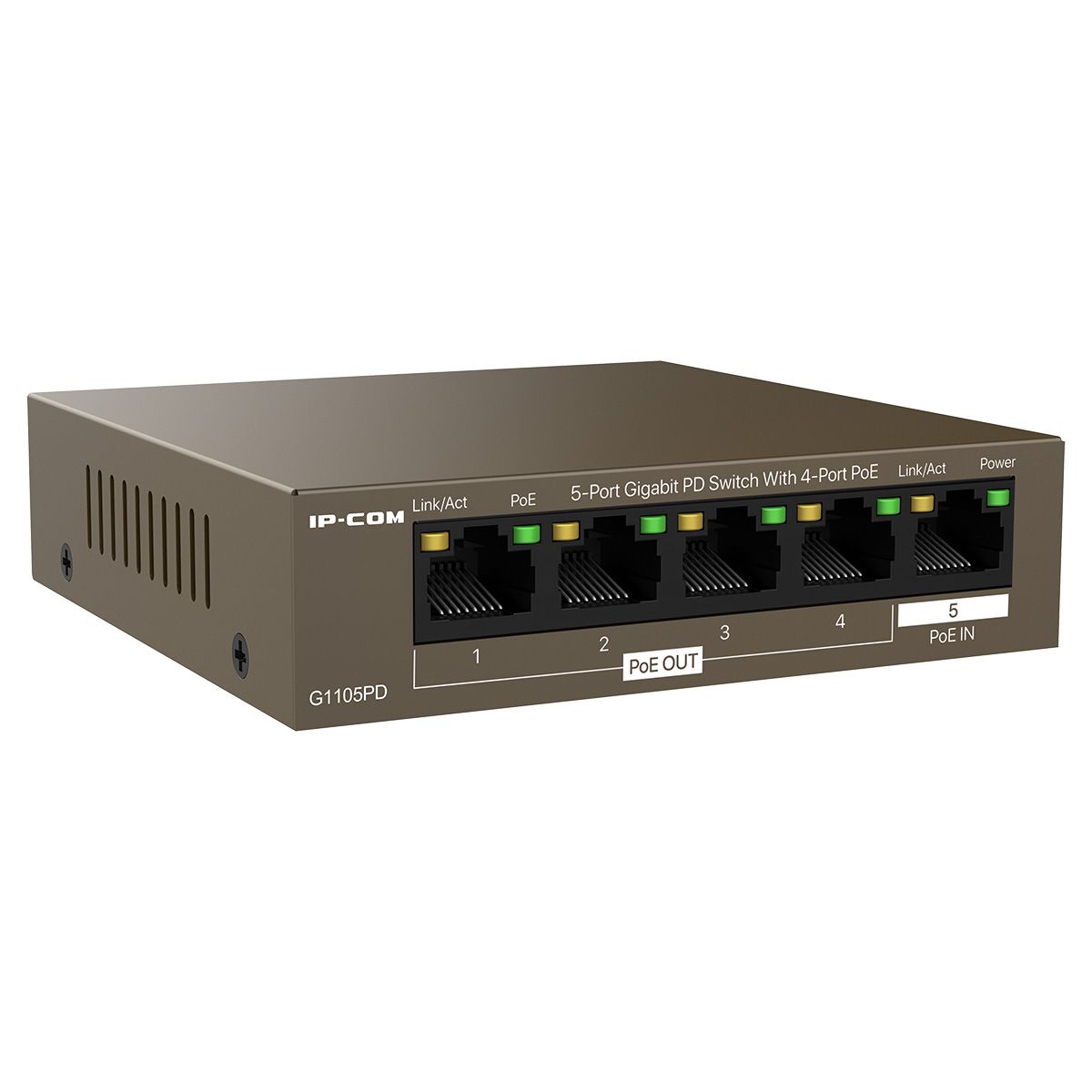 Коммутатор IP-Com G1105PD (L2) 5x1Гбит/с 4PoE 30W неуправляемый