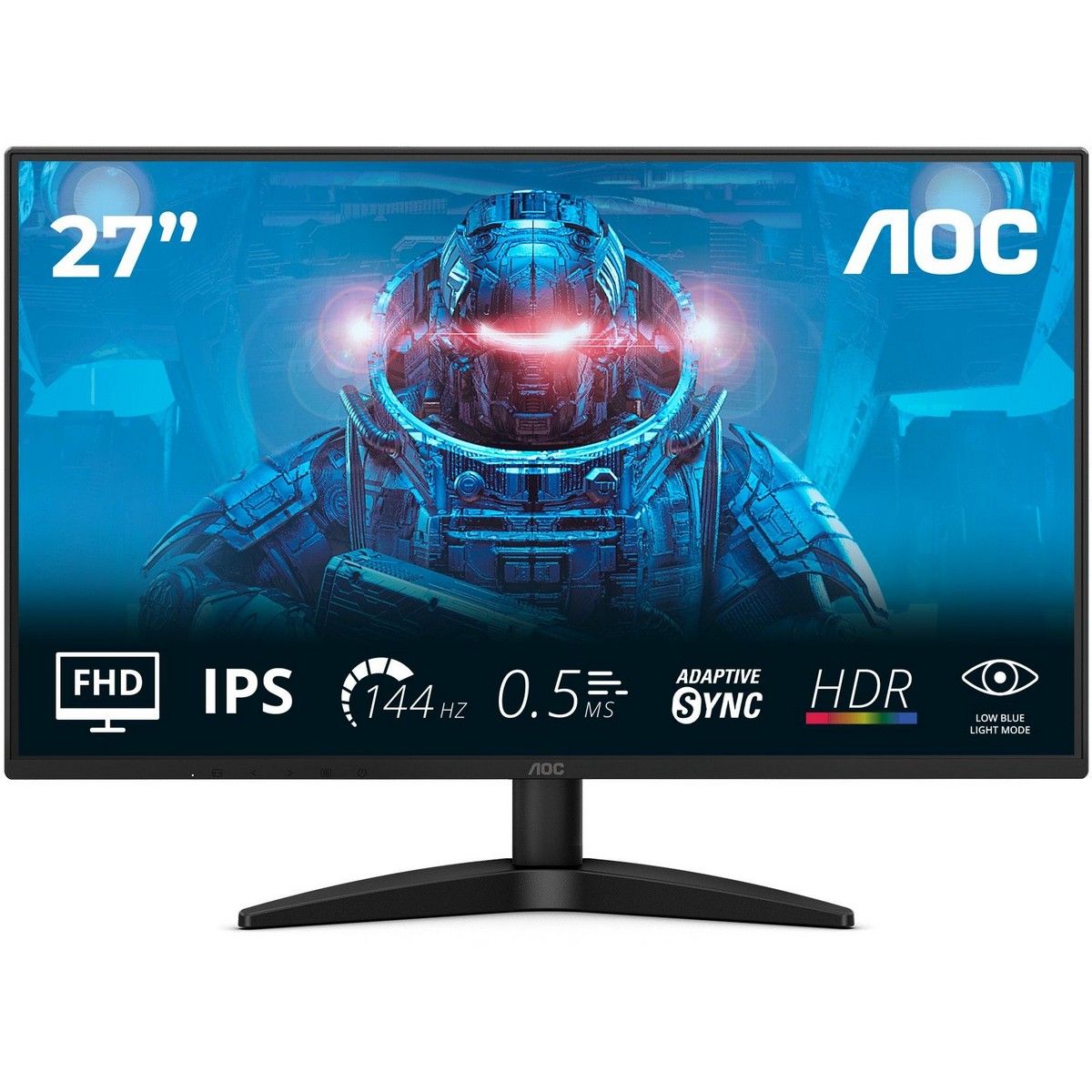 Монитор 27" AOC 27B36X Black  IPS, 1920x1080, 144Hz, 4ms, 300сd/m, 1000:1 | DP(1.4) , HDMI(1.4)