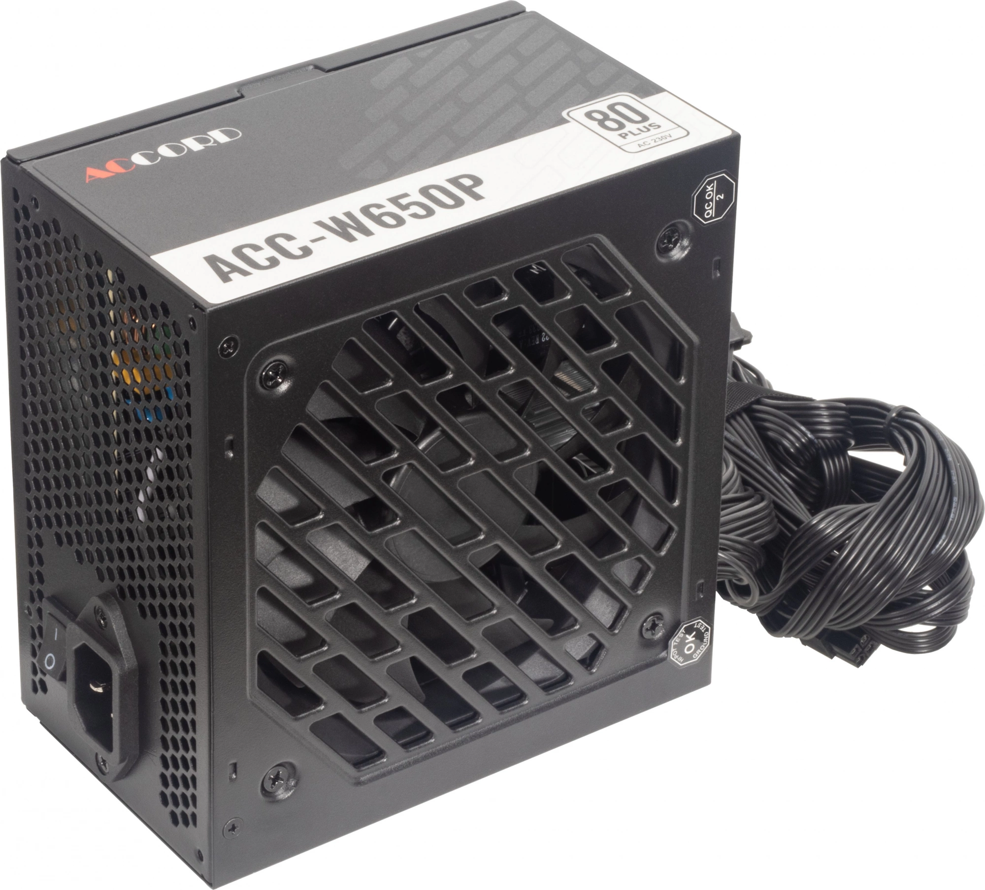 Блок питания Accord ATX 650W ACC-W650P 80+ white (20+4pin) 120mm fan 6xSATA RTL