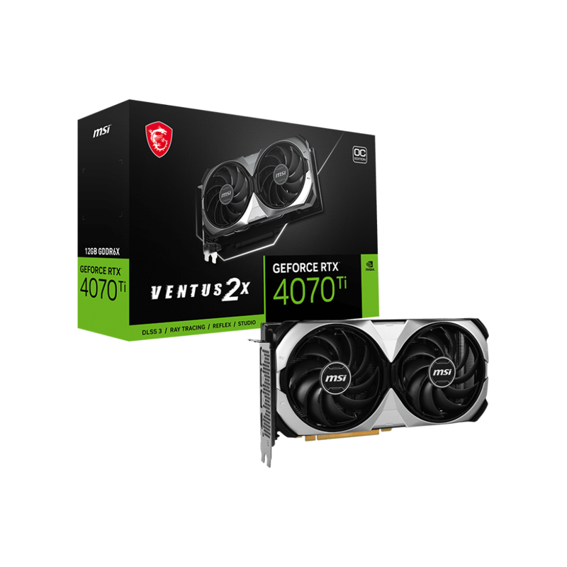 Видеокарта MSI PCI-E 4.0 RTX 4070 Ti VENTUS 2X 12G OC NVIDIA GeForce RTX 4070TI 12288Mb 192 GDDR6X 2