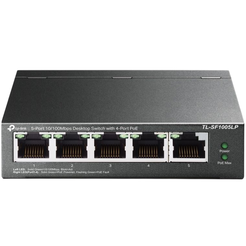 Коммутатор TP-Link TL-SF1005LP (L2) 5x100Мбит/с 4PoE 41W неуправляемый