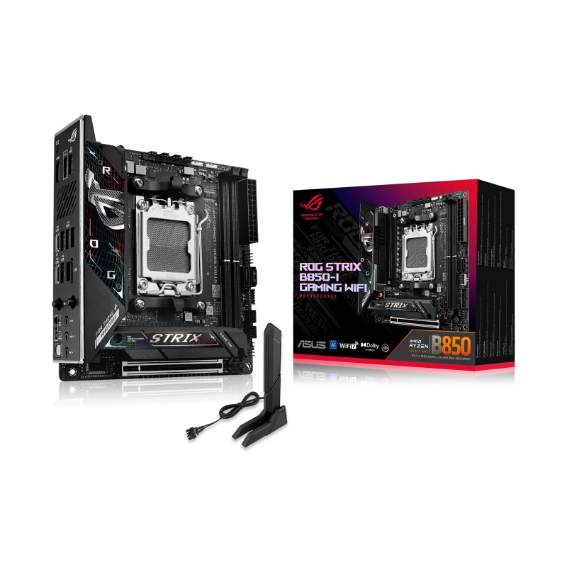 Материнская плата Asus ROG STRIX B850-I GAMING WIFI Socket AM5 AMD B850 2xDDR5 mini-ITX AC`97 8ch(7.